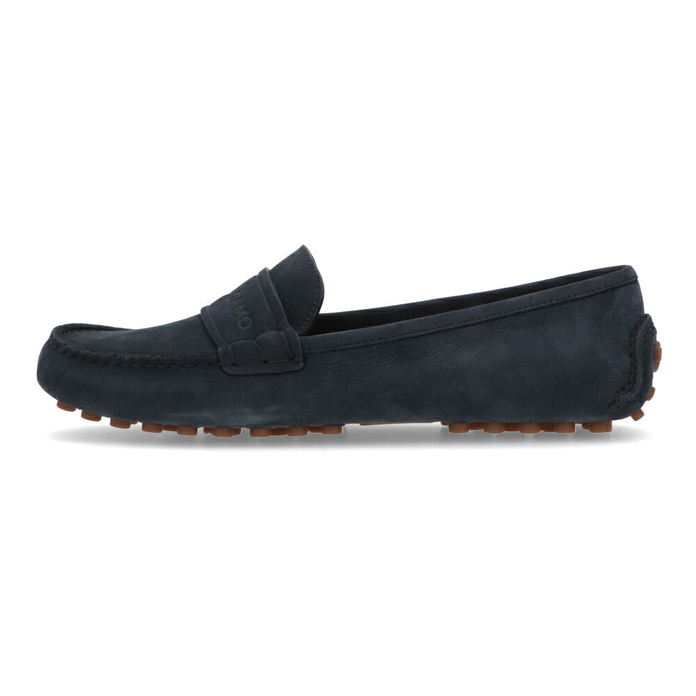 FERRAGAMO ISIDE ネイビー ロゴ ドライビングシューズ ローファー 0764259