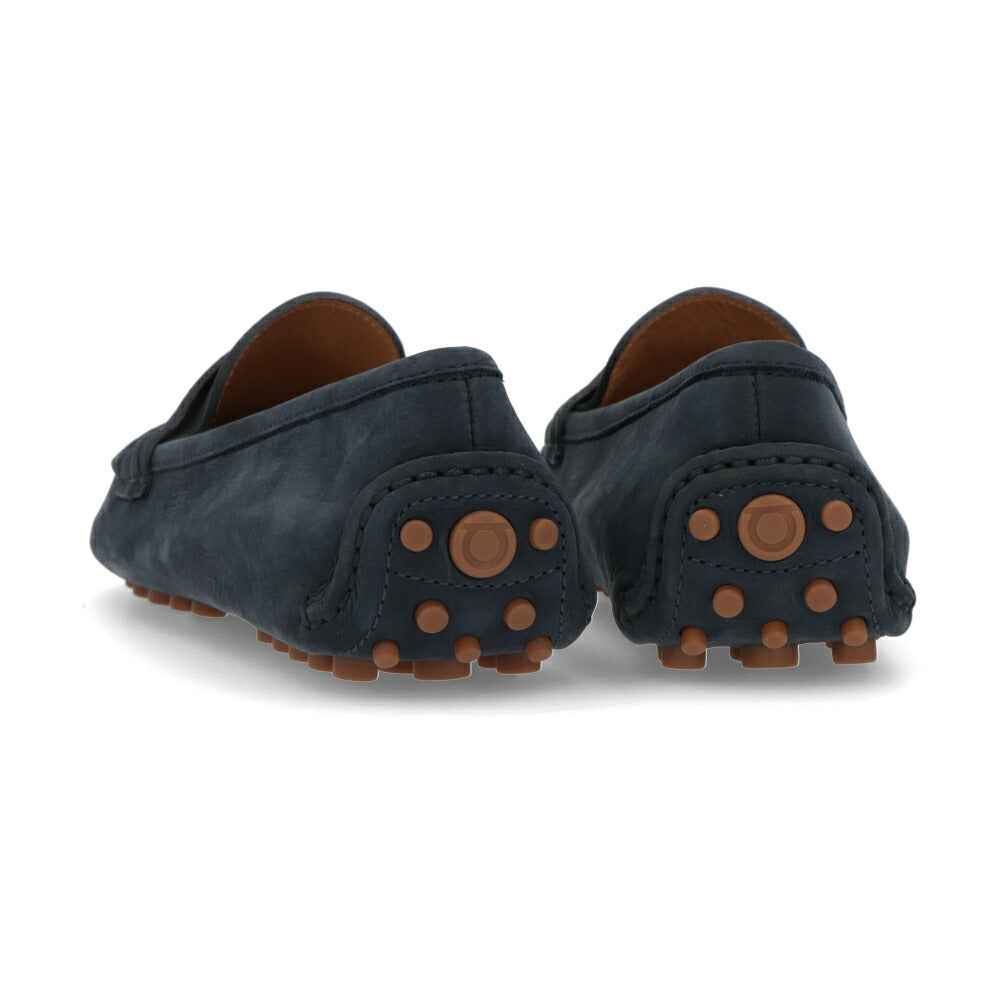 FERRAGAMO ISIDE ネイビー ロゴ ドライビングシューズ ローファー 0764259