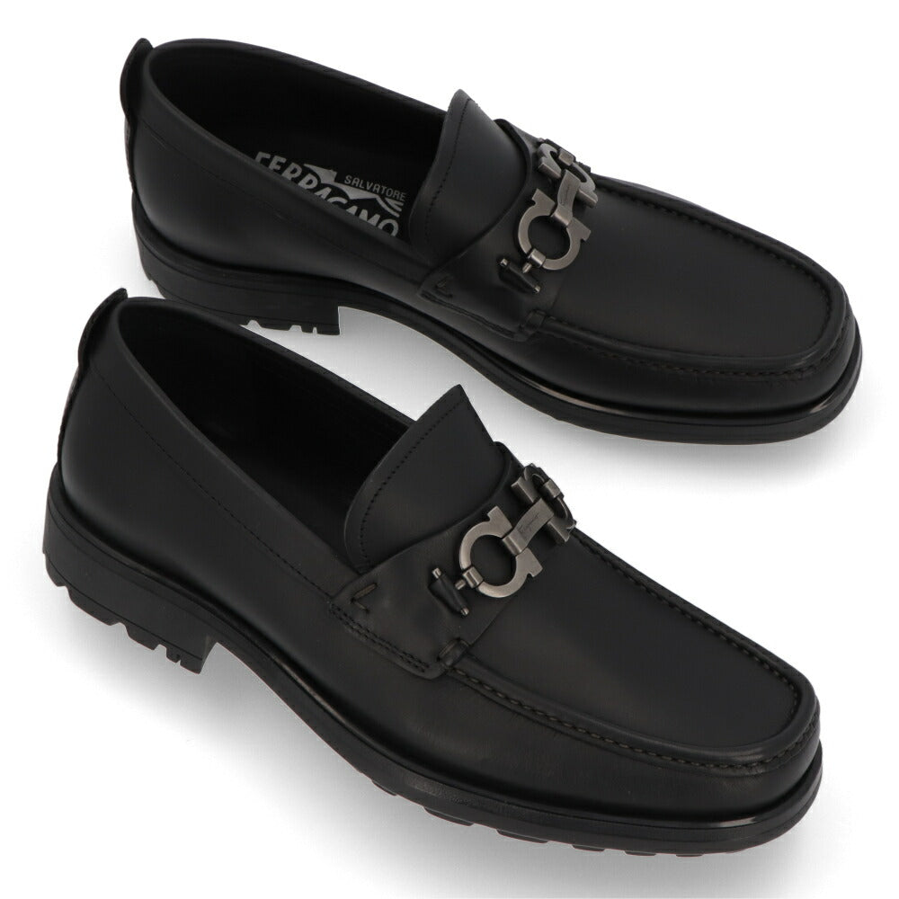 FERRAGAMO DAVID ブラック ローファー 0671792
