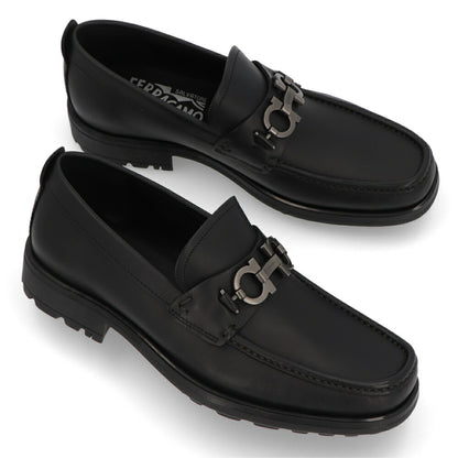 FERRAGAMO DAVID ブラック ローファー 0671792