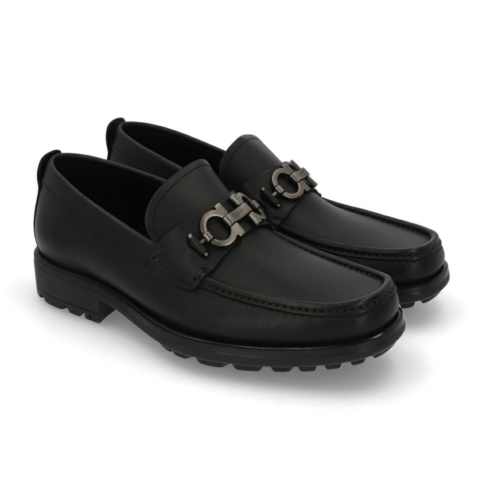 FERRAGAMO DAVID ブラック ローファー 0671792