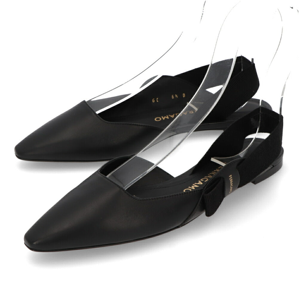 FERRAGAMO サンダル VANIA ブラック ヒールなし 0763420