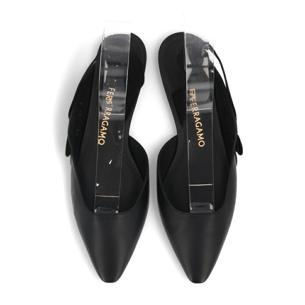 FERRAGAMO サンダル VANIA ブラック ヒールなし 0763420