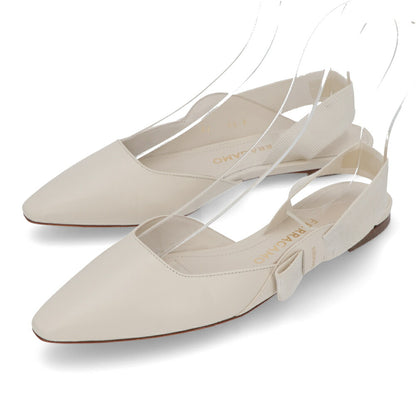 FERRAGAMO パンプス VANIA ホワイト ポインテッドトゥ ヒールなし 0763421