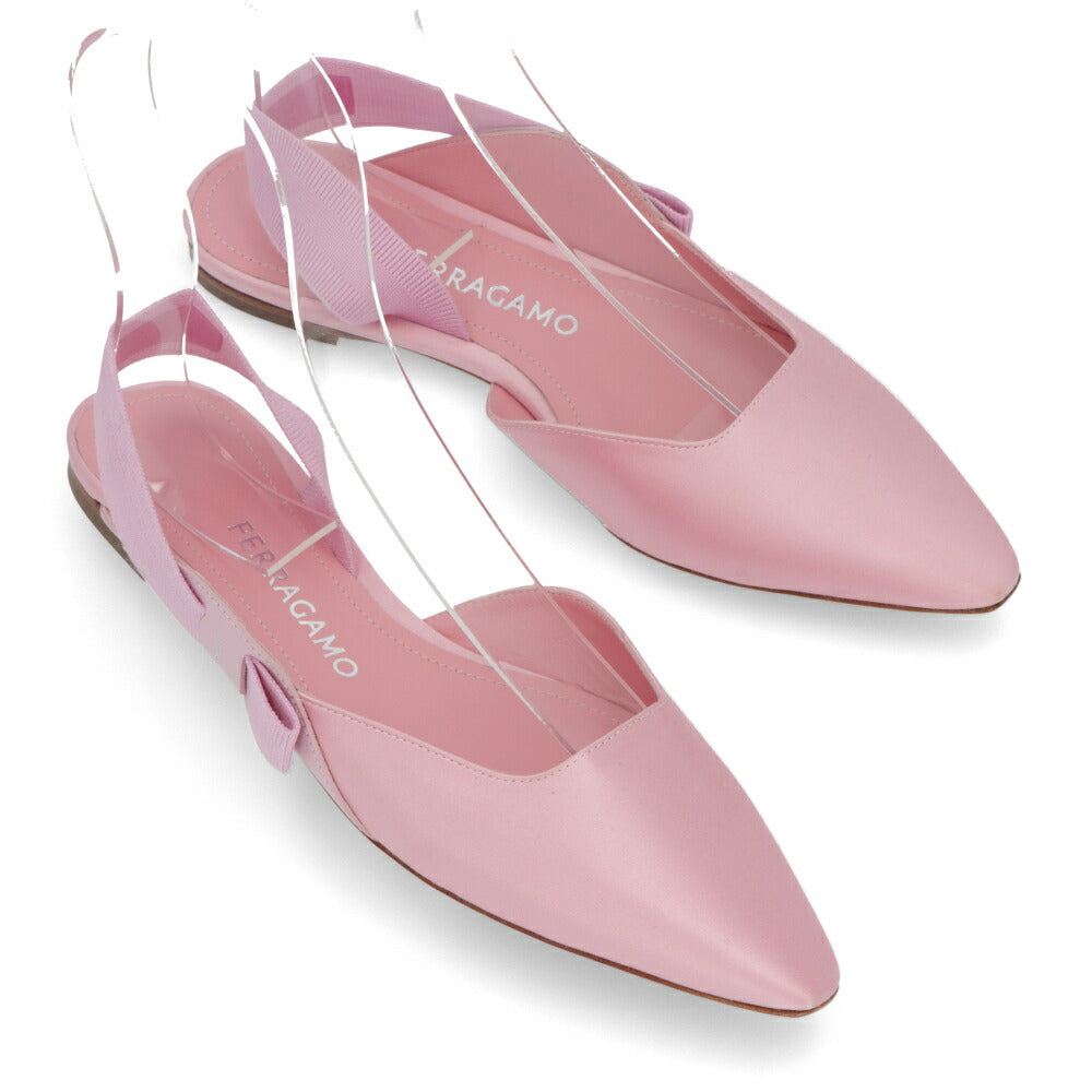 FERRAGAMO パンプス VANIA T ピンク ポインテッドトゥ ヒールなし