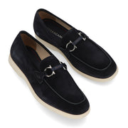 FERRAGAMO スニーカー ネイビー スエード ローファー ビジネスシューズ M COSIMO 774176