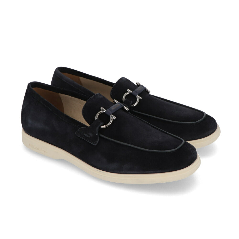 FERRAGAMO スニーカー ネイビー スエード ローファー ビジネスシューズ M COSIMO 774176