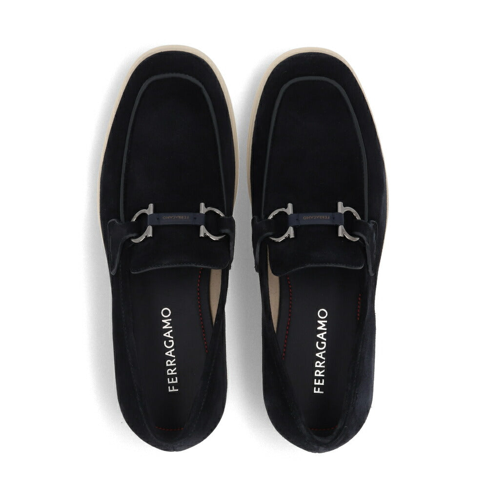 FERRAGAMO スニーカー ネイビー スエード ローファー ビジネスシューズ M COSIMO 774176