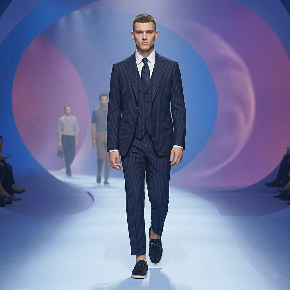 FERRAGAMO スニーカー ネイビー スエード ローファー ビジネスシューズ M COSIMO 774176