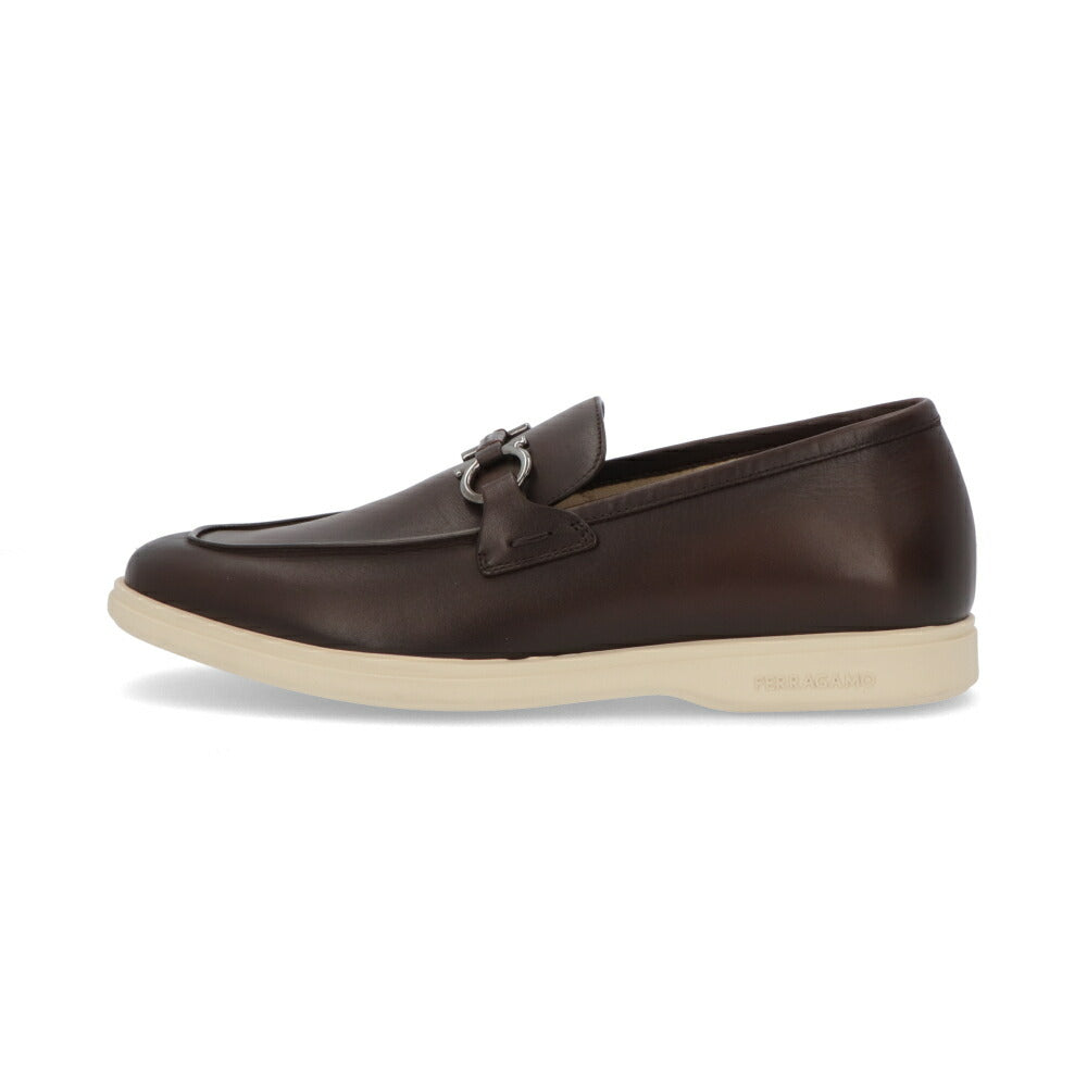 FERRAGAMO レザーシューズ ブラウン カーフスキン ローファー ビジネスシューズ ローファー M COSIMO 774494