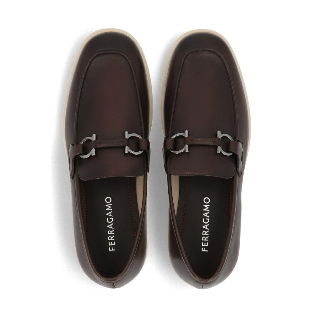 FERRAGAMO レザーシューズ ブラウン カーフスキン ローファー ビジネスシューズ ローファー M COSIMO 774494