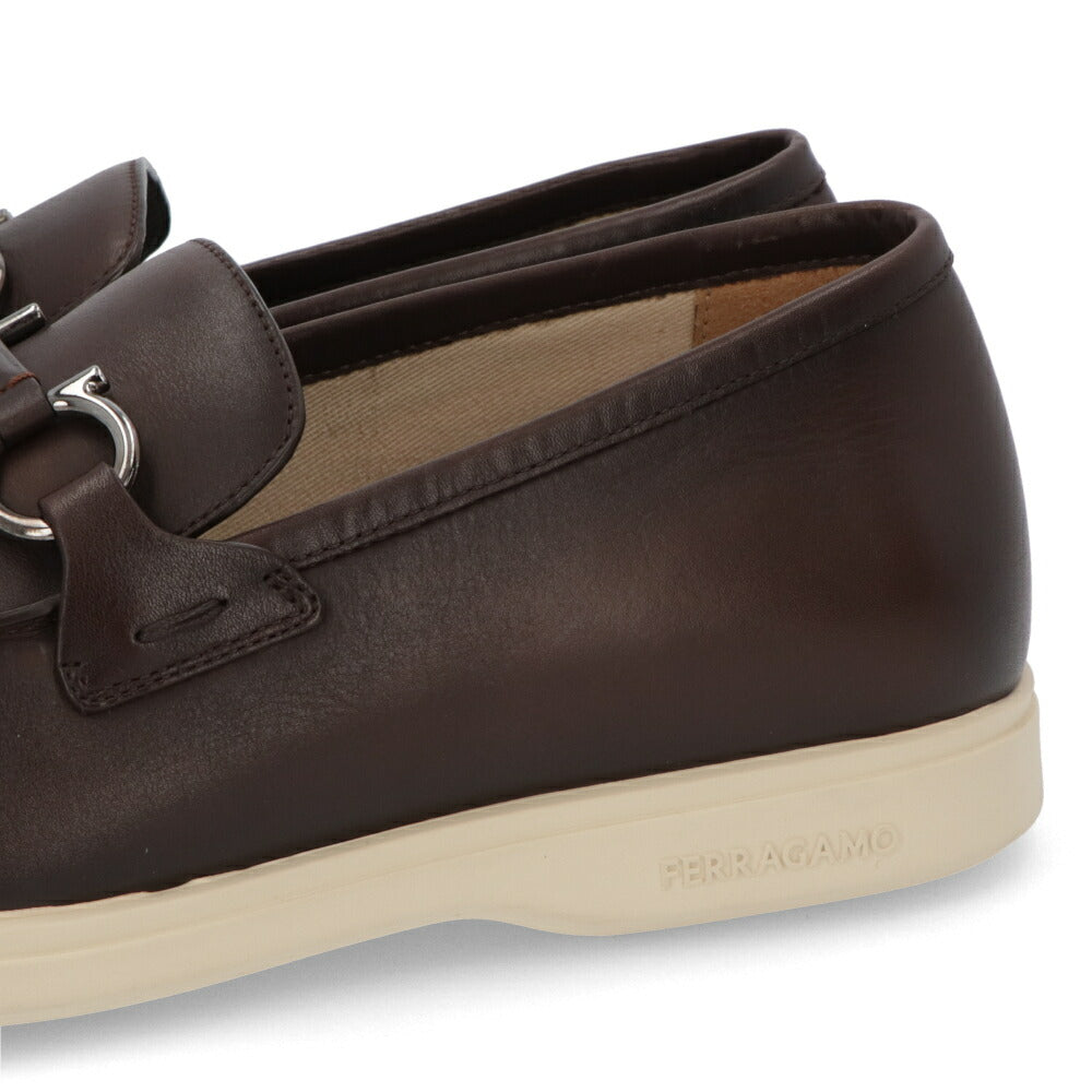 FERRAGAMO レザーシューズ ブラウン カーフスキン ローファー ビジネスシューズ ローファー M COSIMO 774494