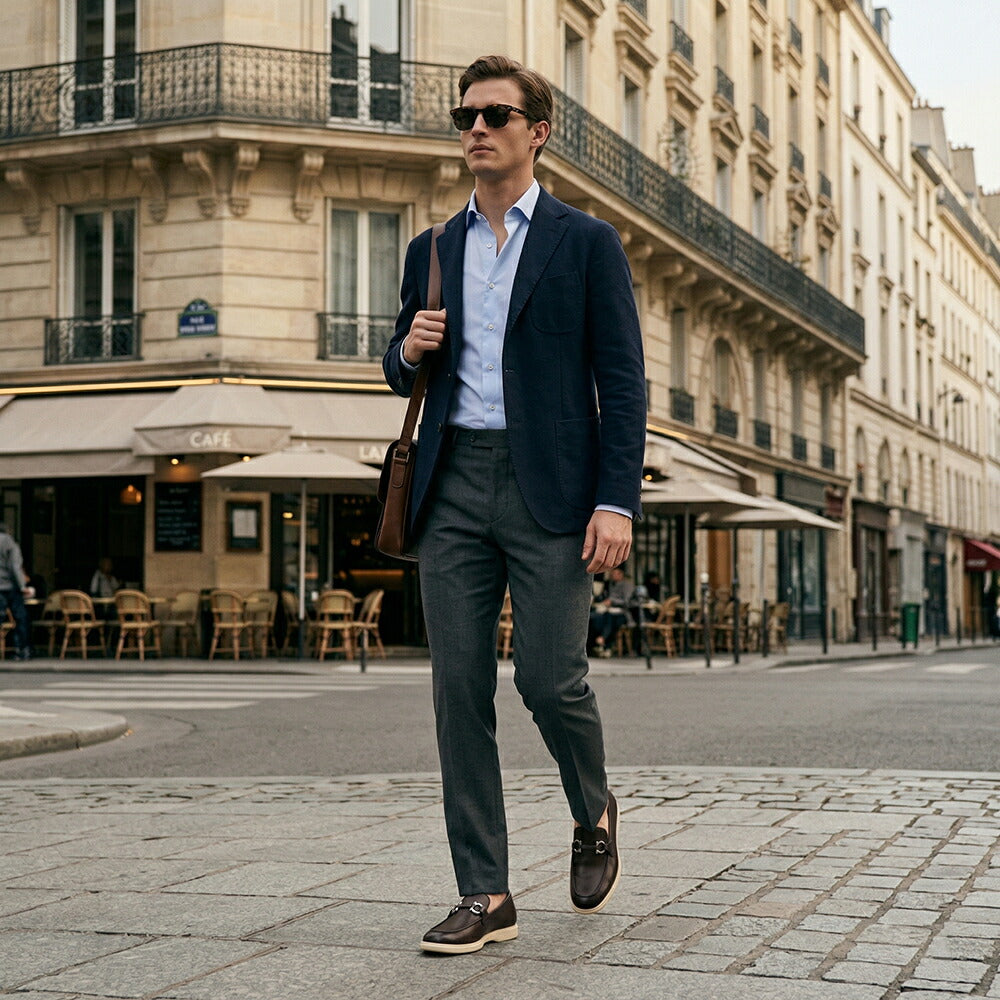 FERRAGAMO レザーシューズ ブラウン カーフスキン ローファー ビジネスシューズ ローファー M COSIMO 774494