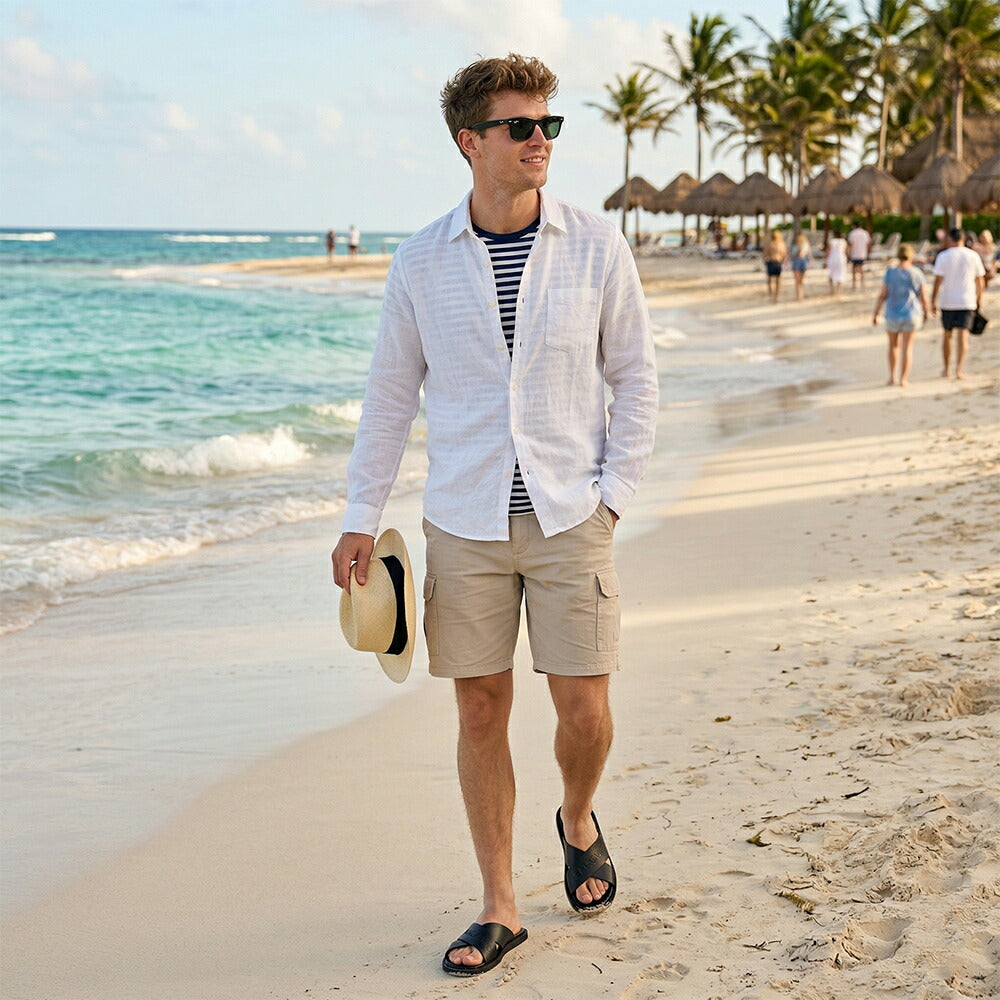 FERRAGAMO サンダル ブラック カーフレザー フラットサンダル ロゴ M CAIO RES 774329