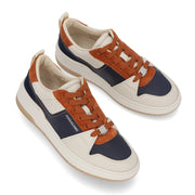 FERRAGAMO スニーカー ネイビー系 カーフスキン スエード バイカラー スニーカー  M DENNIS 774861