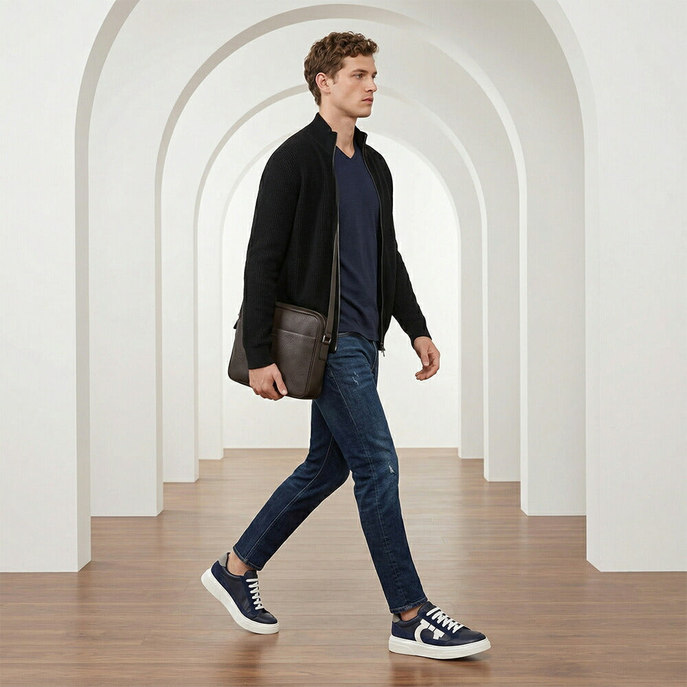 FERRAGAMO スニーカー ネイビー ファブリック ガンチーニ  M CASSINA GANC 776671