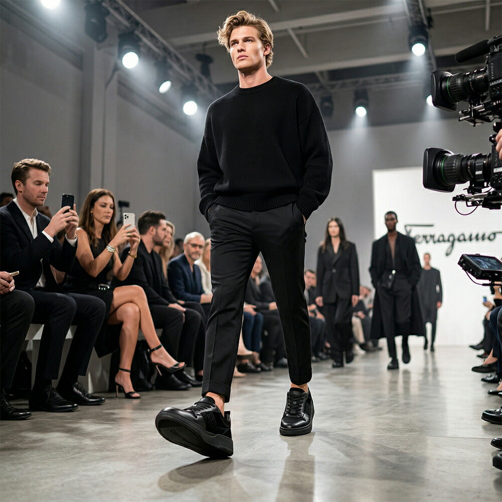 FERRAGAMO スニーカー ブラック ジャガード デニス ジャガード  M DENNIS JCQ 775744