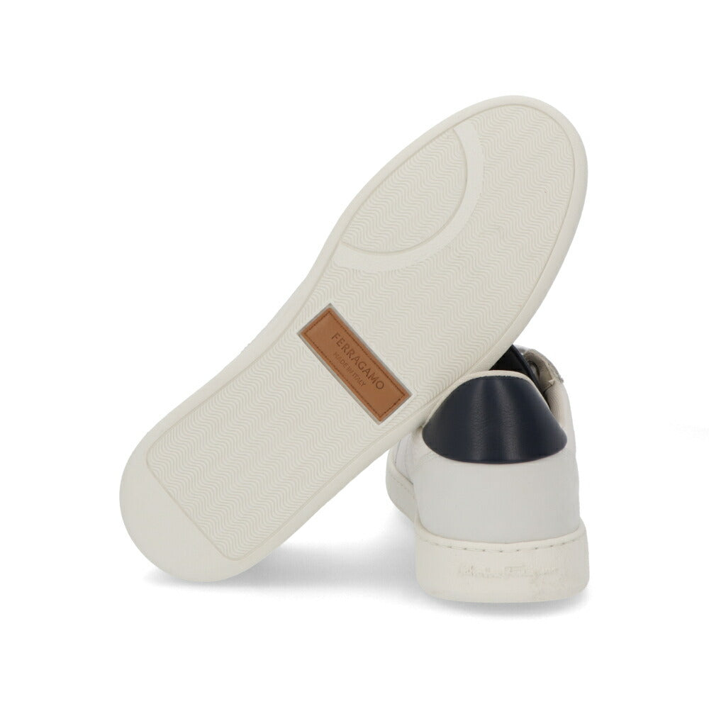 FERRAGAMO フェラガモ  スニーカー ネイビー×ライトグレー カーフ コントラストカラー レースアップ  M ACHILLE 1 763468