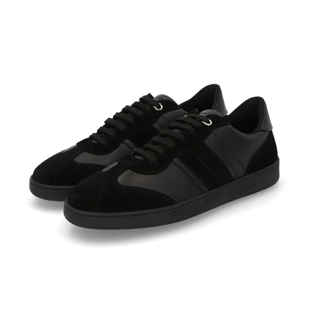 FERRAGAMO スニーカー ブラック ヴィンテージ風 M ACHILLE 1 765745