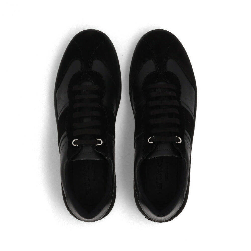 FERRAGAMO スニーカー ブラック ヴィンテージ風 M ACHILLE 1 765745