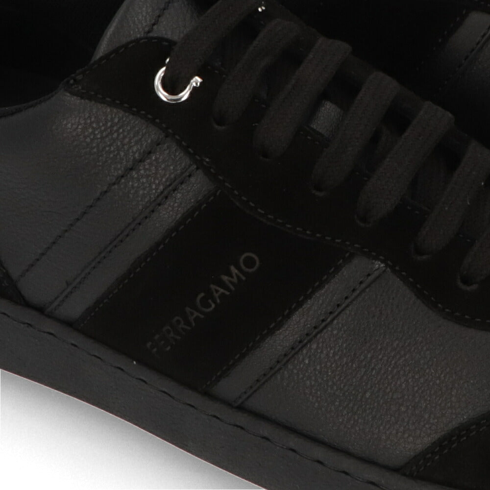 FERRAGAMO スニーカー ブラック ヴィンテージ風 M ACHILLE 1 765745