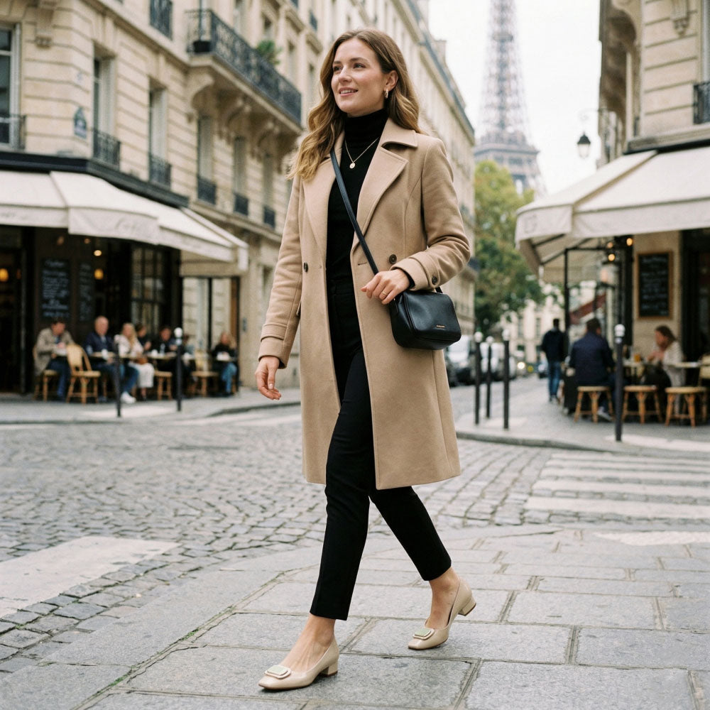 FERRAGAMO パンプス クリーム ポインテッドスクエアトゥ ガンチーニ VENERA 775262