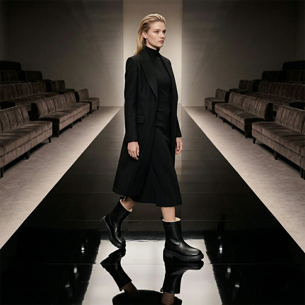 Salvatore Ferragamo ファー ブーツ ブラック FERRAGAMO フェラガモ ブーツ ブラック カーフレザー ファーブーツ