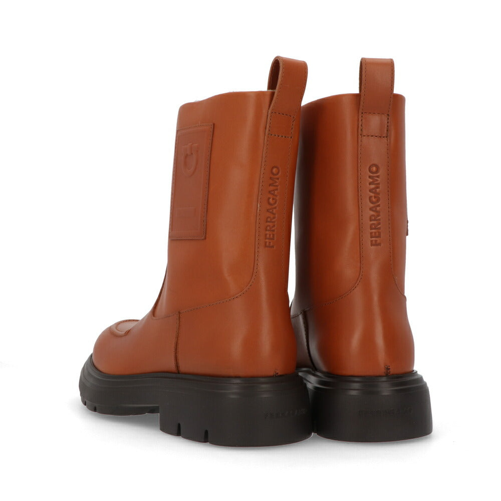 FERRAGAMO ブラウン ファーブーツ アンクルブーツ ショートブーツ TIRBA FUR 776773