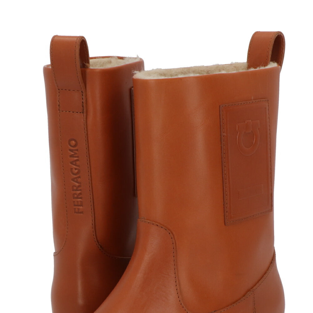 FERRAGAMO ブラウン ファーブーツ アンクルブーツ ショートブーツ TIRBA FUR 776773