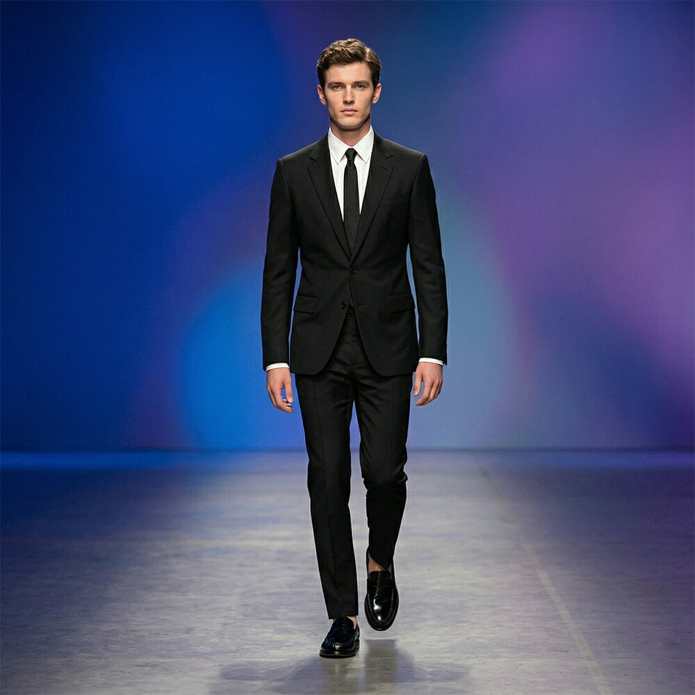 FERRAGAMO フェラガモ  レザーシューズ ブラック カーフスキン ロゴ カジュアルシューズ ローファー M FILLMORE 762700