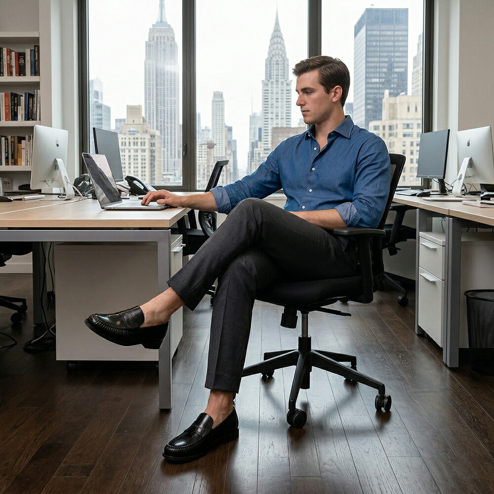 FERRAGAMO フェラガモ  レザーシューズ ブラック カーフスキン ロゴ カジュアルシューズ ローファー M FILLMORE 762700
