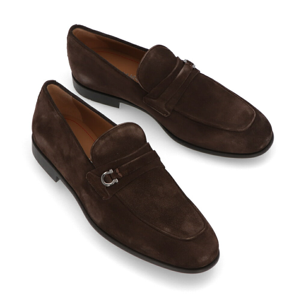 FERRAGAMO ブラウン スエード ローファー カジュアルシューズ ビジネスシューズ M DESIO 774301