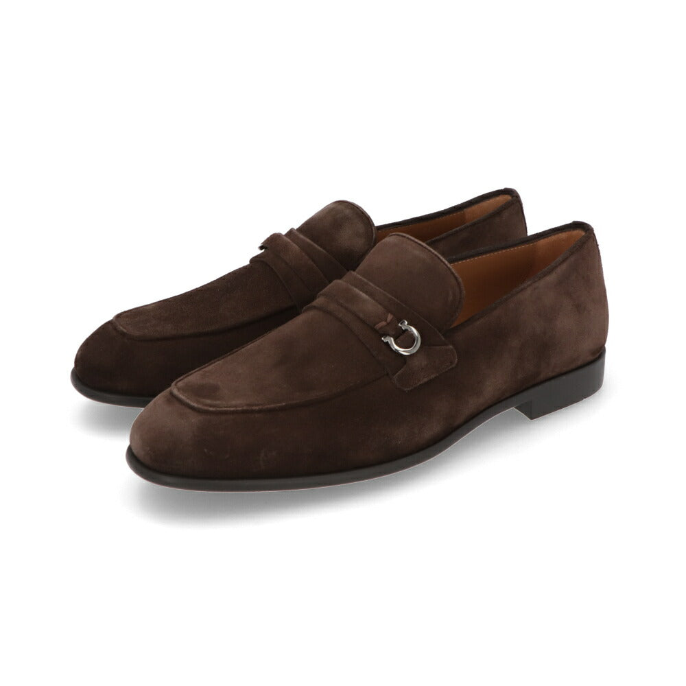 FERRAGAMO ブラウン スエード ローファー カジュアルシューズ ビジネスシューズ M DESIO 774301