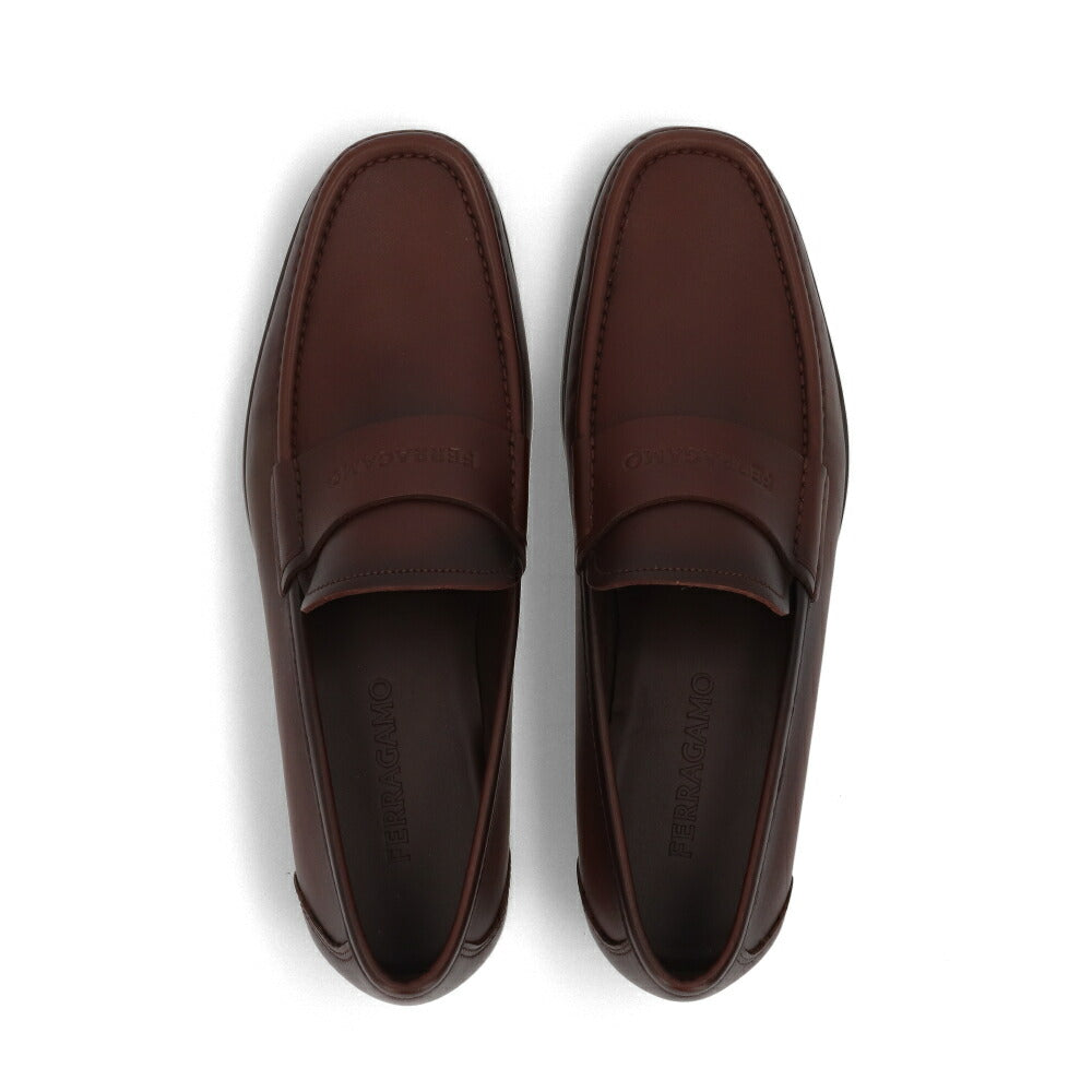 FERRAGAMO フェラガモ  ブラウン ローファー ロゴ ビジネスシューズ M DUPONT 768168