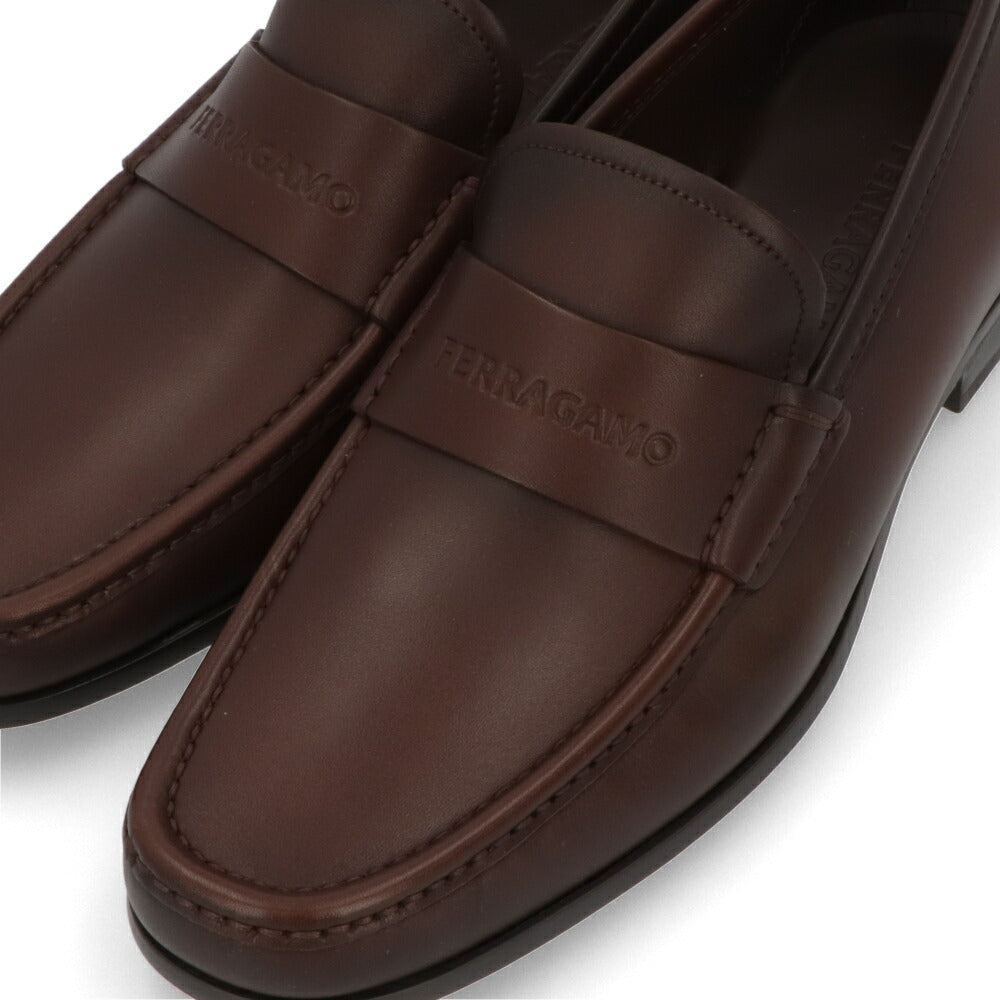 FERRAGAMO フェラガモ  ブラウン ローファー ロゴ ビジネスシューズ M DUPONT 768168