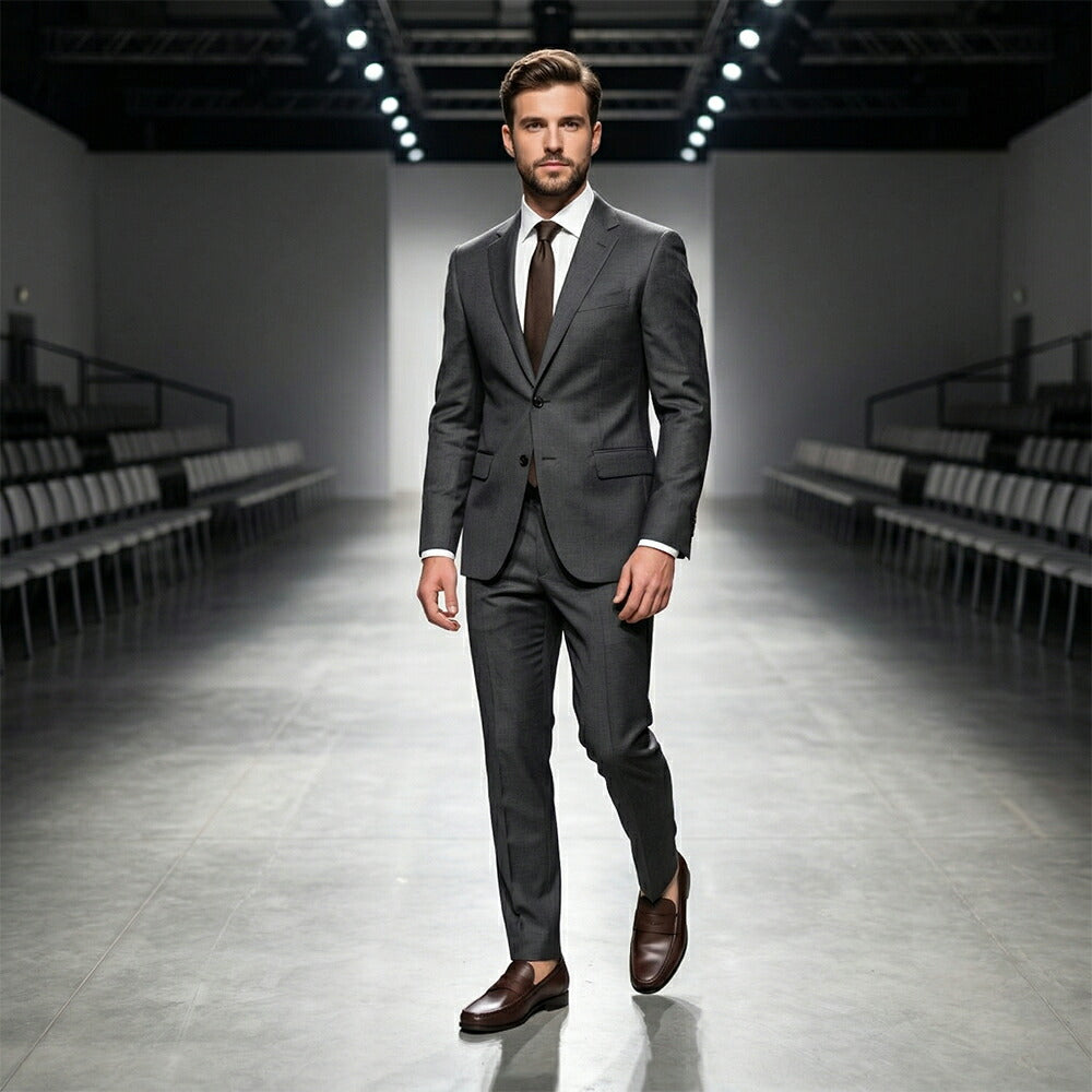 FERRAGAMO フェラガモ  ブラウン ローファー ロゴ ビジネスシューズ M DUPONT 768168