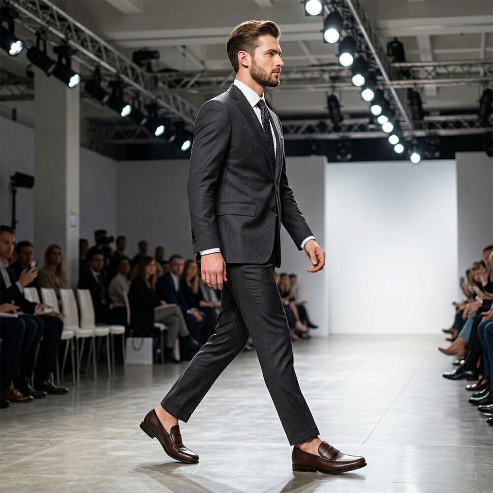 FERRAGAMO フェラガモ  ブラウン ローファー ロゴ ビジネスシューズ M DUPONT 768168