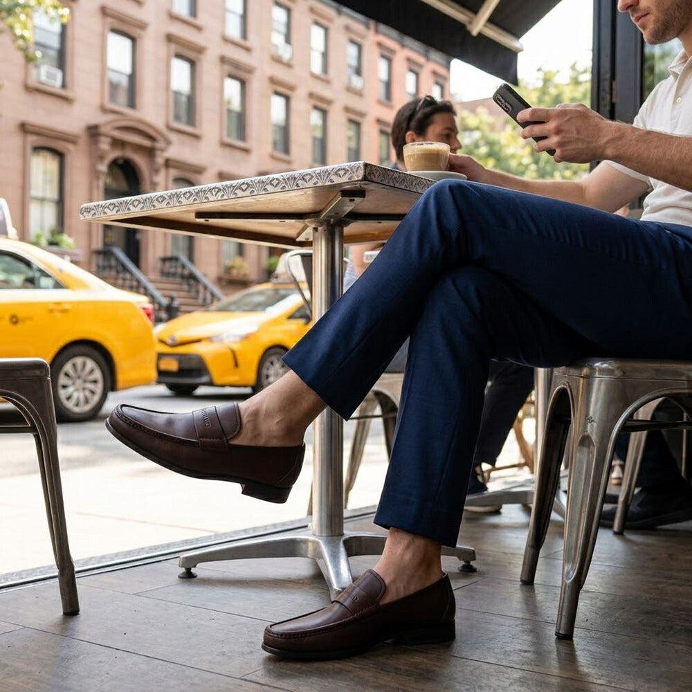 FERRAGAMO フェラガモ  ブラウン ローファー ロゴ ビジネスシューズ M DUPONT 768168