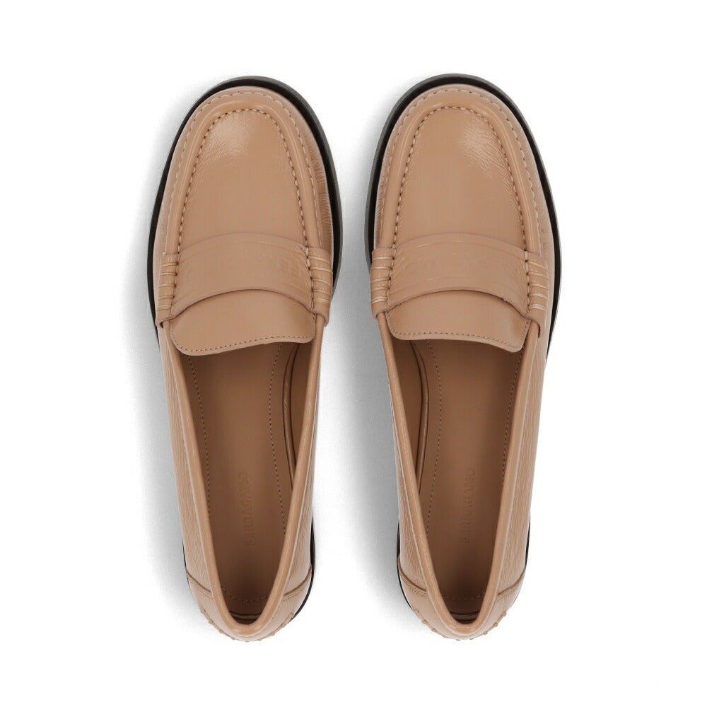 FERRAGAMO フェラガモ  キャメル ロゴ カジュアルシューズ ローファー IRINA S 771236