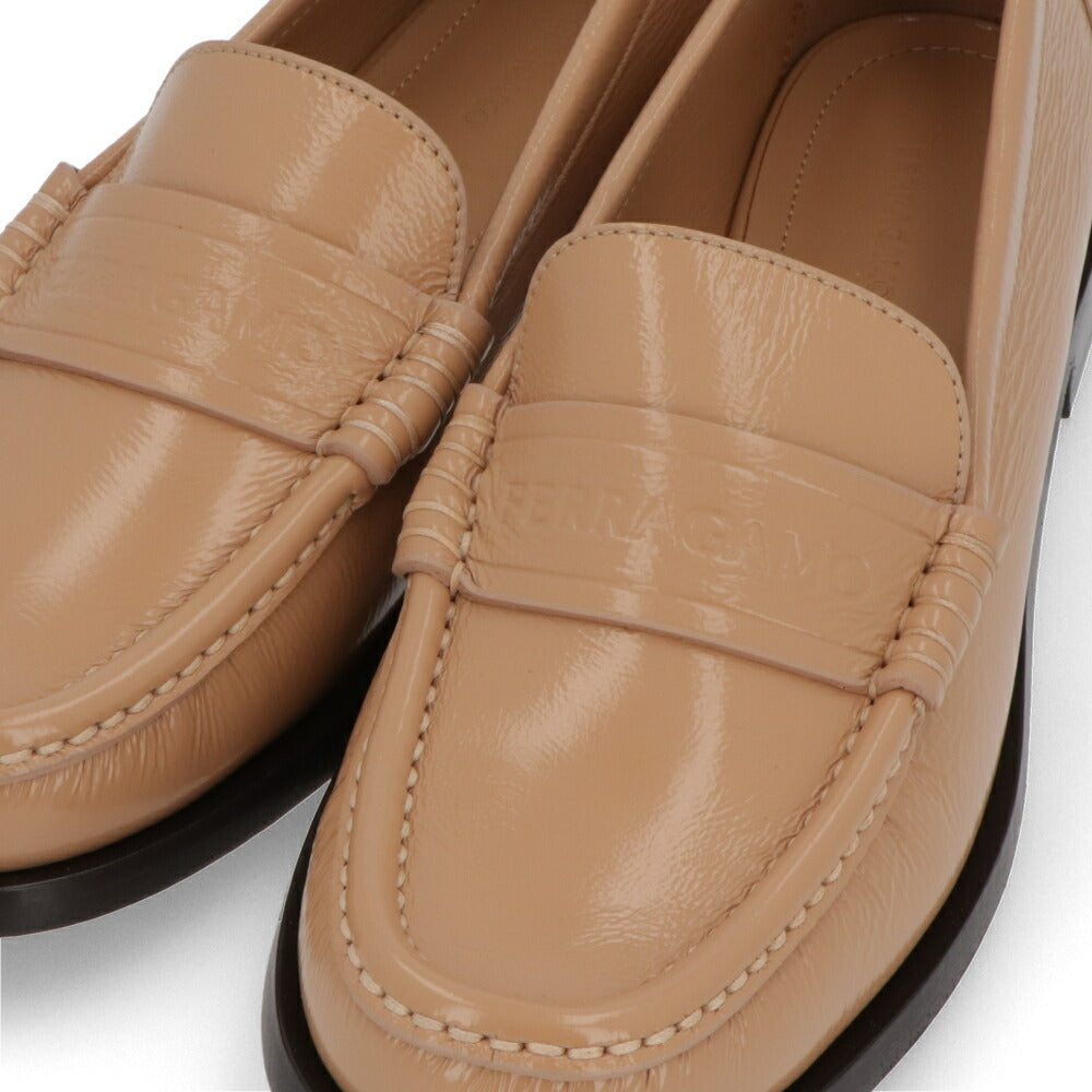 FERRAGAMO フェラガモ  キャメル ロゴ カジュアルシューズ ローファー IRINA S 771236