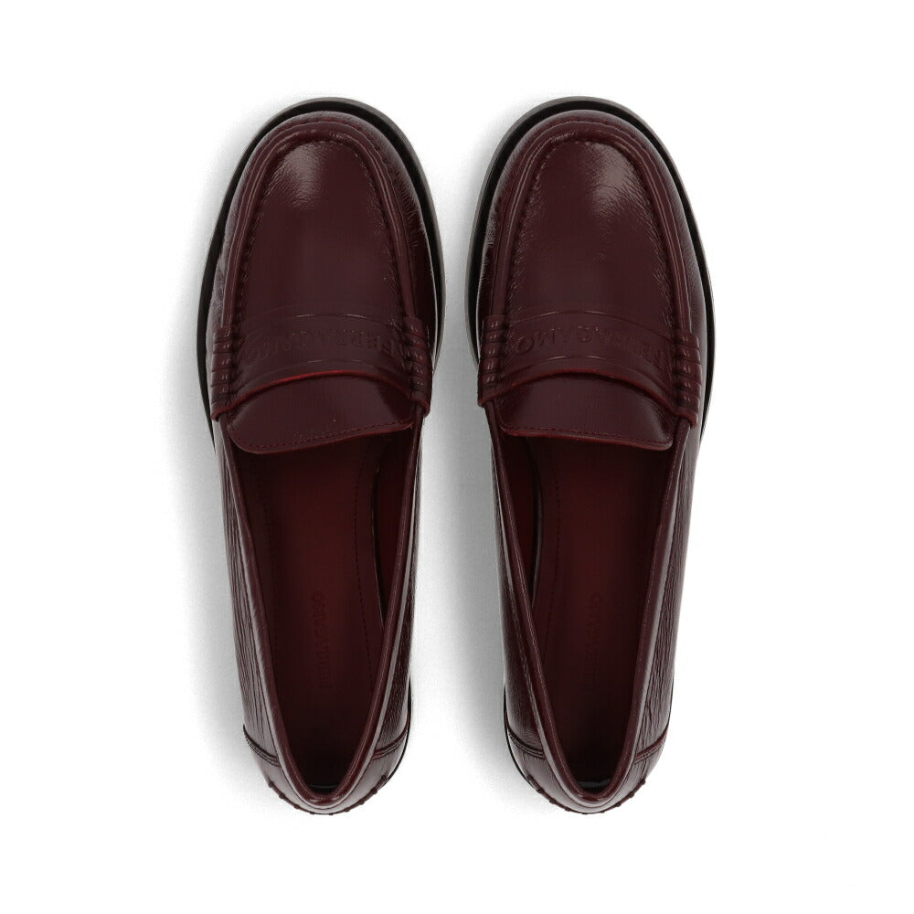 FERRAGAMO ボルドー ロゴ カジュアルシューズ ローファー IRINA S 771238
