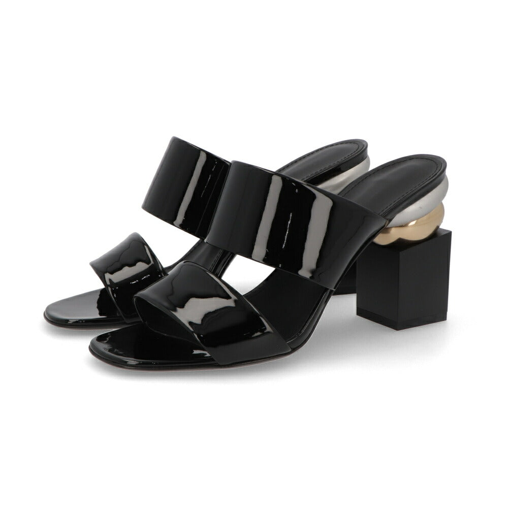 FERRAGAMO サンダル ブラック 変形ヒール ミュール 724656