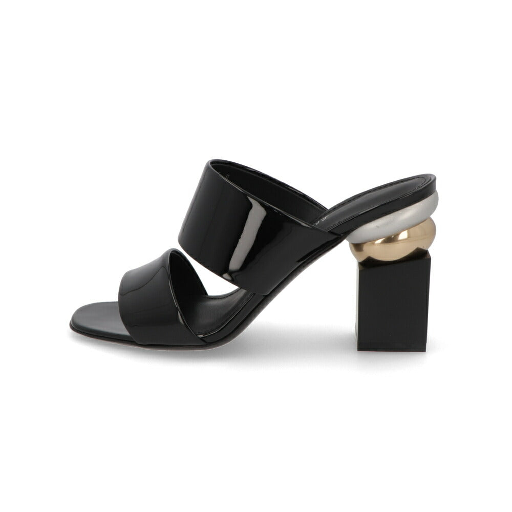 FERRAGAMO サンダル ブラック 変形ヒール ミュール 724656