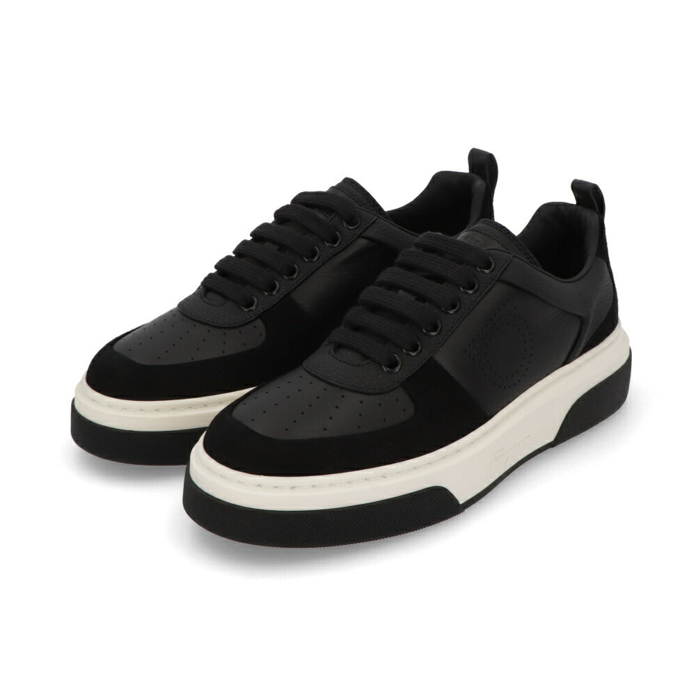 FERRAGAMO スニーカー ブラック カーフ スエード ガンチーニ カジュアルシューズ 758338
