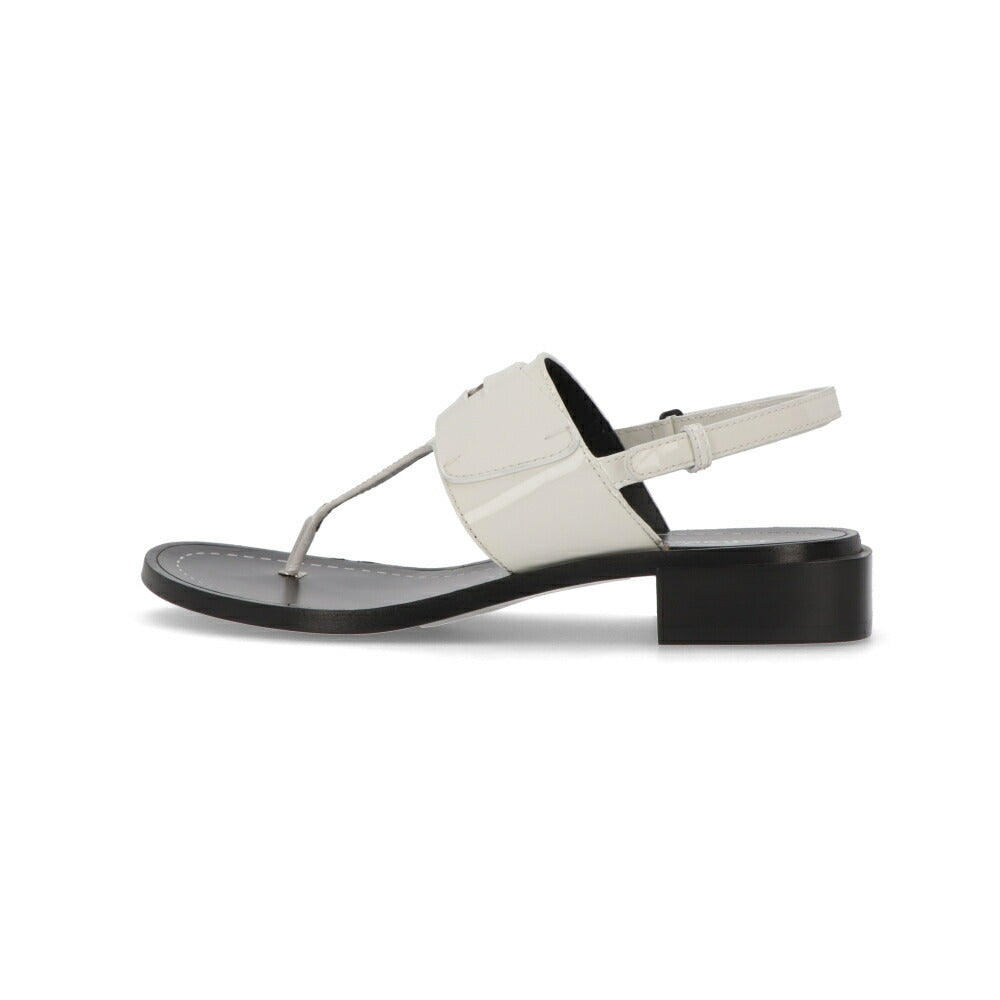 FERRAGAMO フェラガモ  サンダル ホワイト Tバー アンクルストラップ ガンチーニ 750979