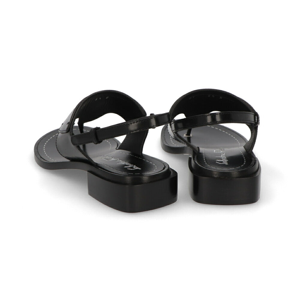 FERRAGAMO フェラガモ  サンダル ブラック Tバー アンクルストラップ ガンチーニ 750978