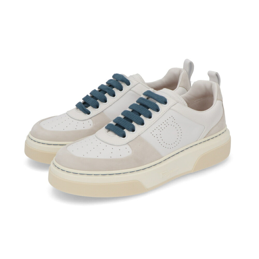 FERRAGAMO スニーカー S CASSINA LOW アイボリー系 ローカットスニーカー 758141