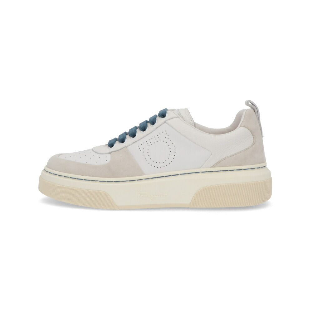 FERRAGAMO スニーカー S CASSINA LOW アイボリー系 ローカットスニーカー 758141