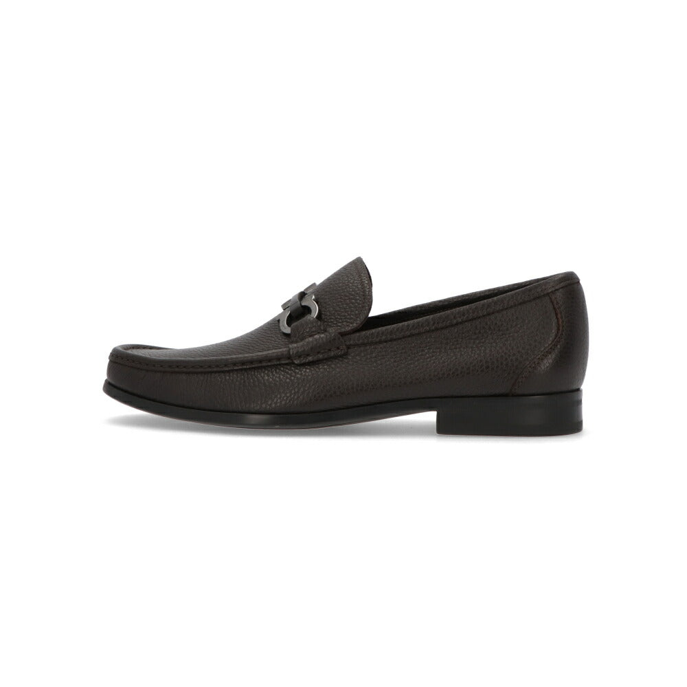 FERRAGAMO ダークブラウン カーフ ガンチーニビット モカシン ビジネスシューズ ローファー 642847