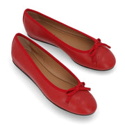 FERRAGAMO パンプス レッド ラバー バレエシューズ リボン フラット 754015